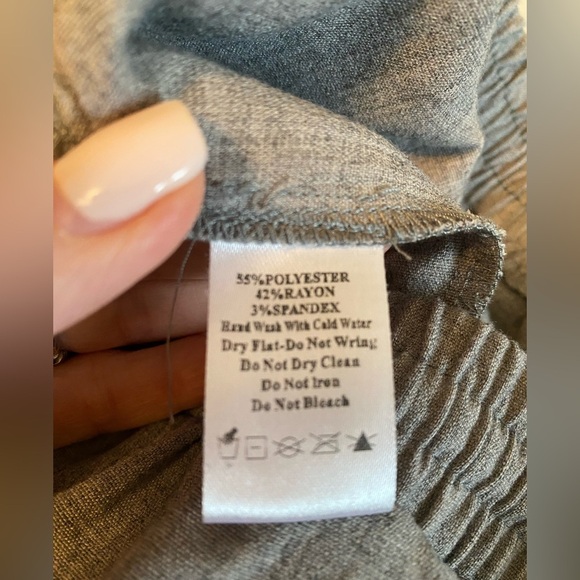 P Cill Women’s Drawstring Grey Wide Leg Pants Size L - Picture 8 of 8